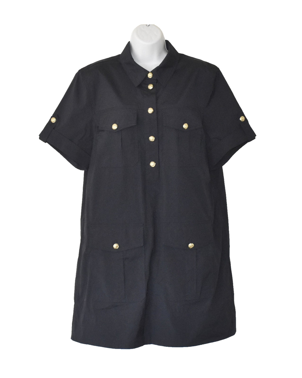 B5 NWT VERONICA BEARD Lucca Nvy Cotton Blend Short Sleeve Shirt Dress Sz 16 $498
